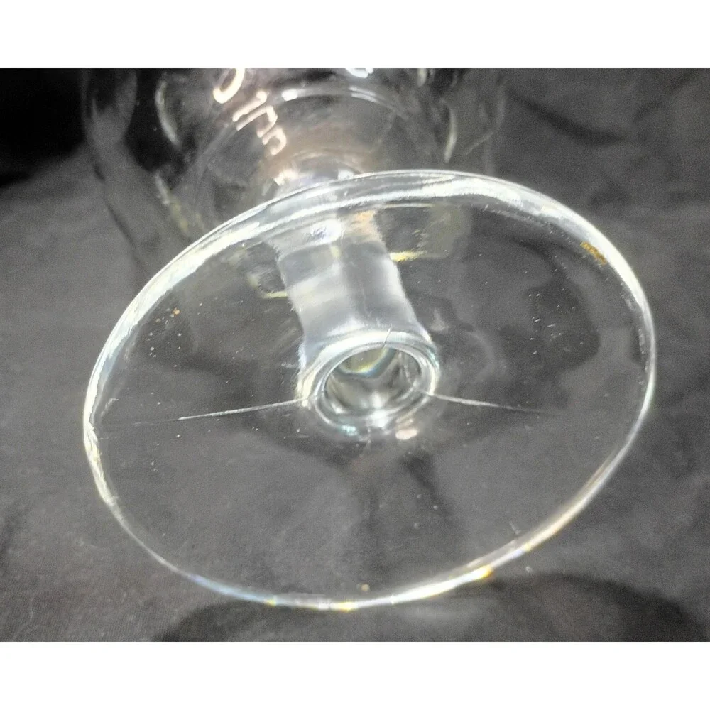 Heavy Clear Glass Thumbprint Goblet